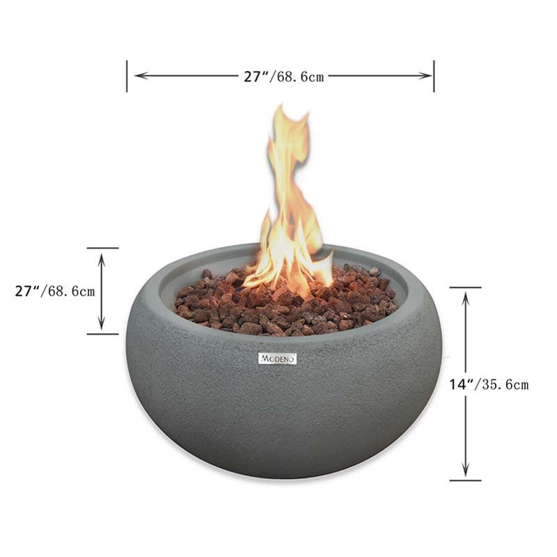 Gas fire pit with adjustable flame control