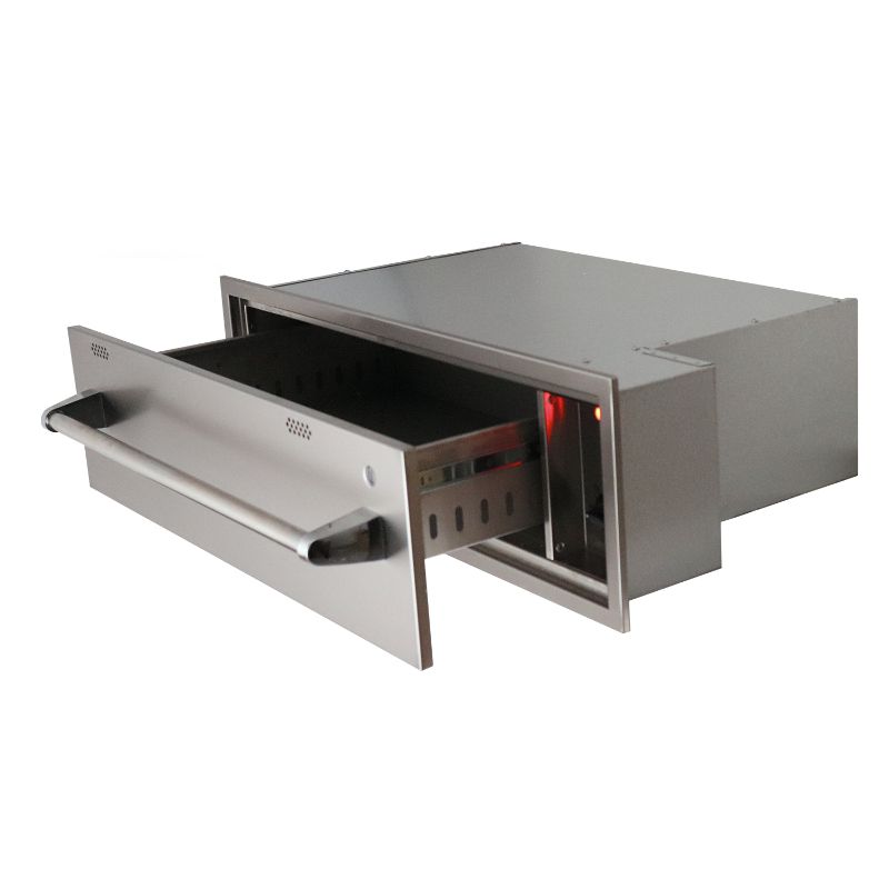 RCS 36 Inch Built In 120V Electric Outdoor Warming Drawer | Heat Light On