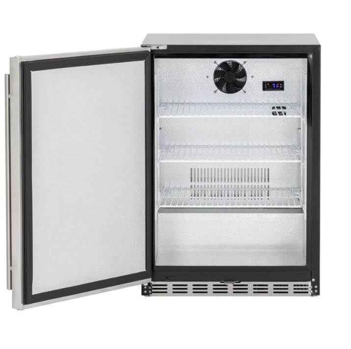 Summerset Grills 24" 5.3c Outdoor Rated Refrigerator  with left side hinge open