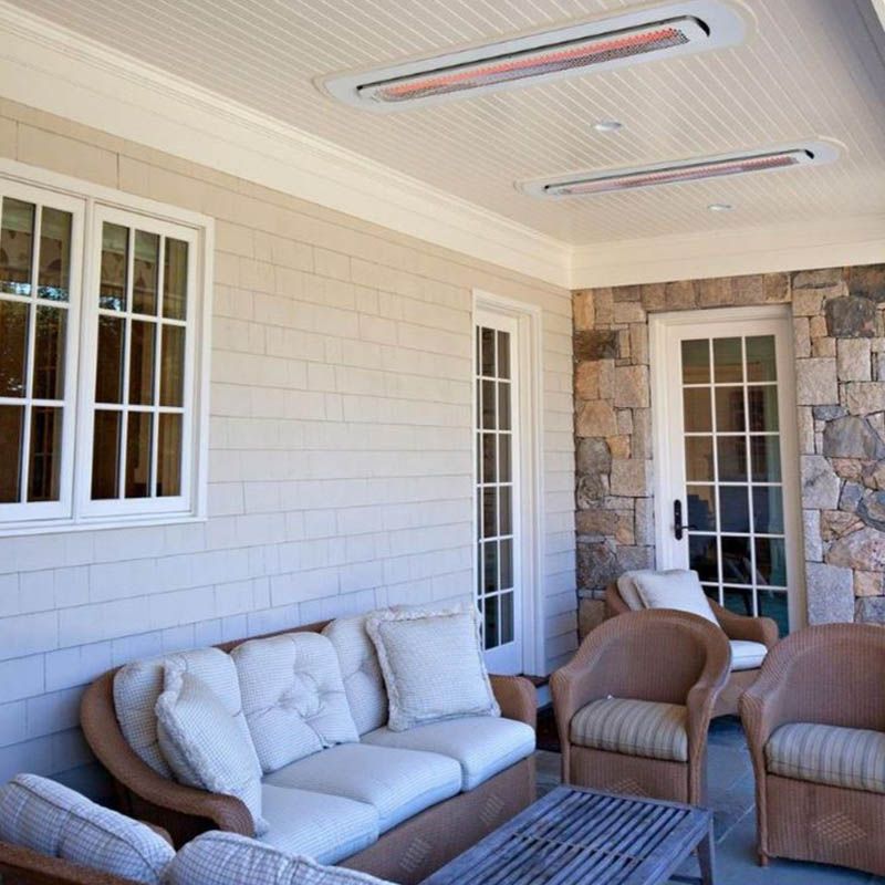 Bromic Heating Tungsten Smart-Heat™ Electric 4000 Watt Heater in white mounted in ceiling